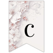 Ivoor Blush Roze Bloemen Bunting Vlag Vlaggetjes (Eerste vlag)