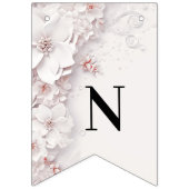 Ivoor Blush Roze Bloemen Bunting Vlag Vlaggetjes (Derde vlag)