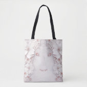 Ivoor Blush Roze Bloemen Canvas tas (Voorkant)