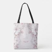 Ivoor Blush Roze Bloemen Canvas tas (Achterkant)