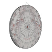 Ivoor Blush Roze Bloemen Dartboard Dartbord (Voorkant Links)