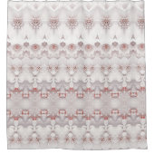 Ivoor Blush Roze Bloemen Douche Gordijn (Voorkant)