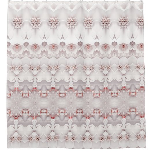 Ivoor Blush Roze Bloemen Douche Gordijn (Voorkant)