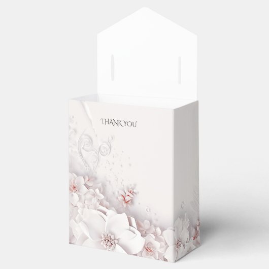 Ivoor Blush Roze Bloemen Favor Box Bedankdoosjes (Geopend)