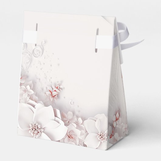 Ivoor Blush Roze Bloemen Favor Box Bedankdoosjes (Achterkant)