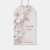 Ivoor Blush Roze Bloemen Gift Label Cadeaulabel (Achterkant)