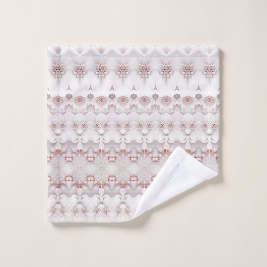 Ivoor Blush Roze Bloemen Handdoek Set (Wasdoekje)