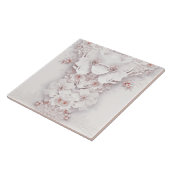 Ivoor Blush Roze Bloemen Keramische Tegel Tegeltje (Zijkant)