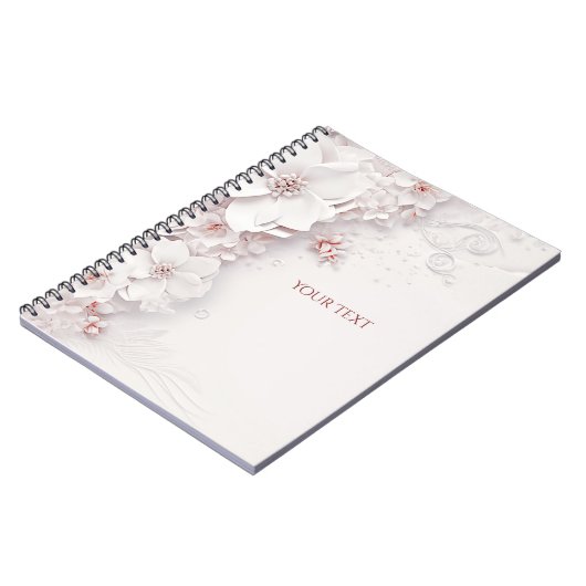 Ivoor Blush Roze Bloemen Notitieboek (Linkerzijde)