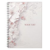 Ivoor Blush Roze Bloemen Notitieboek (Voorkant)