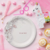 Ivoor Blush Roze Bloemen Papier Bord (Feest)