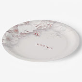 Ivoor Blush Roze Bloemen Papier Bord (Gekanteld)