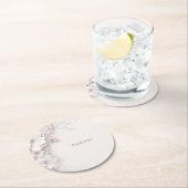 Ivoor Blush Roze Bloemen Papier Onderzetter (Insitu)