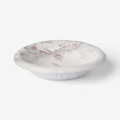 Ivoor Blush Roze Bloemen Papieren kom (Gebogen)