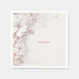Ivoor Blush Roze Bloemen Servetten