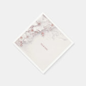 Ivoor Blush Roze Bloemen Servetten (Hoek)
