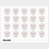 Ivoor Blush Roze Bloemen Sticker (Vel)