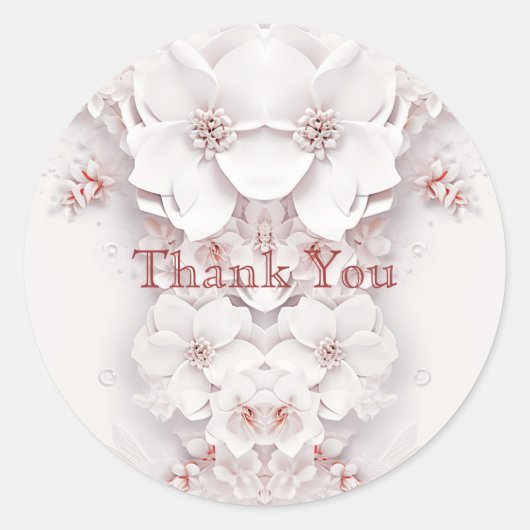 Ivoor Blush Roze Bloemen Sticker (Voorkant)