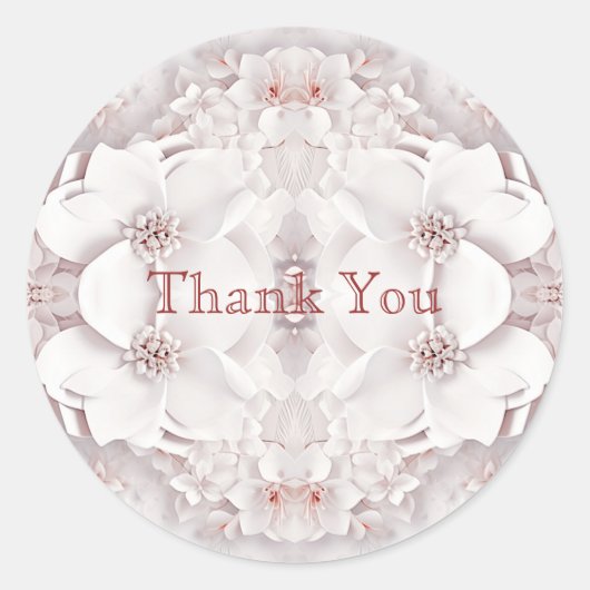 Ivoor Blush Roze Bloemen Sticker (Voorkant)