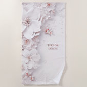 Ivoor Blush Roze Bloemen Strandlaken (Voorkant)