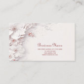 Ivoor Blush Roze Bloemen Visitekaartje (Achterkant)