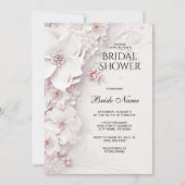 Ivoor Blush Roze Bloemen Vrijgezellenfeest Kaart (Voorkant)