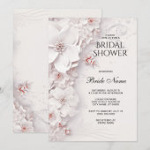 Ivoor Blush Roze Bloemen Vrijgezellenfeest Kaart (Voorkant / Achterkant)