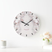 Ivoor Blush Roze Bloemen Wandklok (Huis)