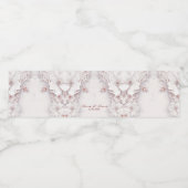 Ivoor Blush Roze Bloemen Water Fles Label Waterfles Etiket (Enkel label)