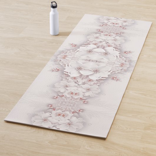 Ivoor Blush Roze Bloemen Yoga Mat (In situ)