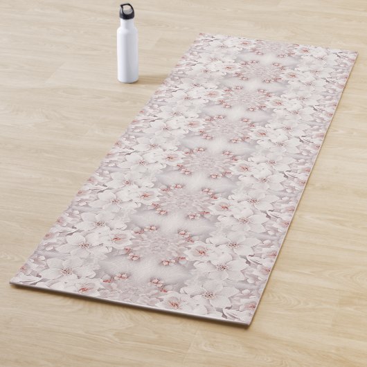 Ivoor Blush Roze Bloemen Yoga Mat (In situ)