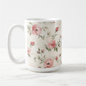 Ivoor Blush Roze Rozen Bloem Koffiemok (Links)