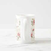 Ivoor Blush Roze Rozen Bloemen Porselein Kop (Achterkant)