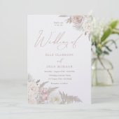 Ivoor & Blush Rozen Mooie Bruiloft Kaart (Staand voorkant)