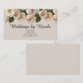 Ivoor & Blush Rozen Wedding Planner Evenementenpla Visitekaartje (Voorkant / Achterkant)