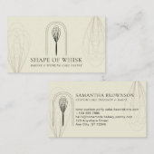 Ivoor Blush Stijlvolle Whisk Logo Home Bakkerij Visitekaartje (Voorkant / Achterkant)