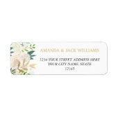 Ivoor Boeket Bloemen Bruiloft Etiket (Voorkant)