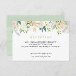 Ivoor Boeket Bruiloft Receptie Details Mint Kaart