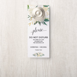 Ivoor boeket   Huwelijksgast niet storen Deurhanger