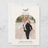 Ivoor | Boho Arch Wedding Foto Dank je wel Bedankkaart (Voorkant)