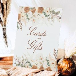 Ivoor Boho Terracotta Bloemkaarten & Cadeaubord Si Reclamebord Met Voetstuk