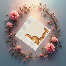 Ivoor Bold Retro 1970s Huwelijk Servet