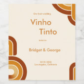 Ivoor Bold Retro 1970s Huwelijk Wijn Etiket (Enkel label)