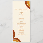 Ivoor Bold Retro 1970s Trouwmenu Programmakaart (Achterkant)