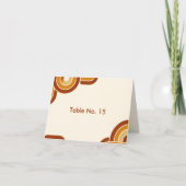 Ivoor Bold Retro jaren 70 Trouwtafelnummer Bedankkaart (Voorkant)