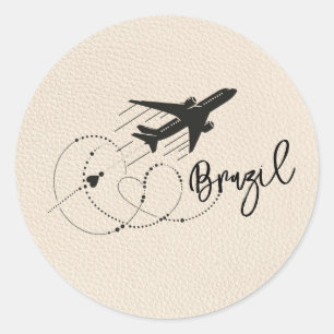 Ivoor Brazilië Paspoort Ronde Sticker