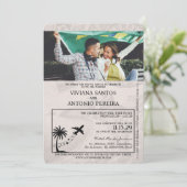 Ivoor Brazilië Paspoort Uitnodiging voor de bruilo (Staand voorkant)