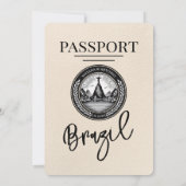 Ivoor Brazilië Paspoort Uitnodiging voor de bruilo (Achterkant)