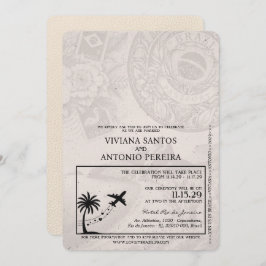 Ivoor Brazilië Paspoort Uitnodiging voor de bruilo