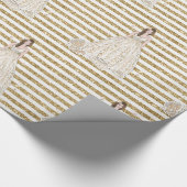 Ivoor bruidsdouche glitters glanzende strepen cadeaupapier (Hoek)